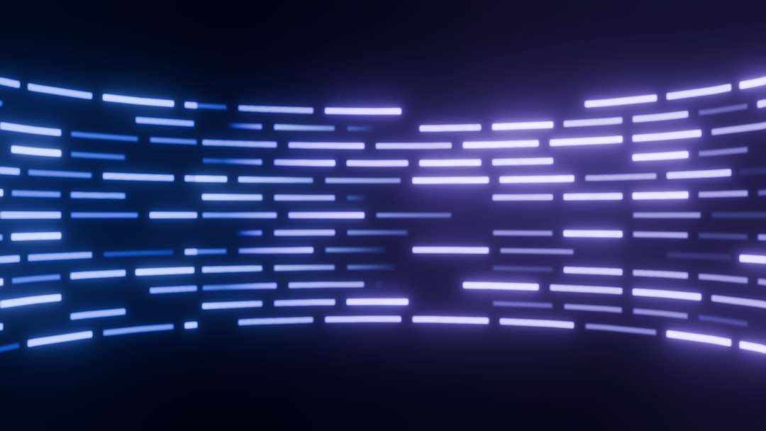 Search bar with glowing data stream - a blue and purple background with lines of light